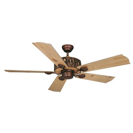 PERFECTTWINKLE Log Cabin 52 in. Ceiling Fan - Weathered Patina PE2681409